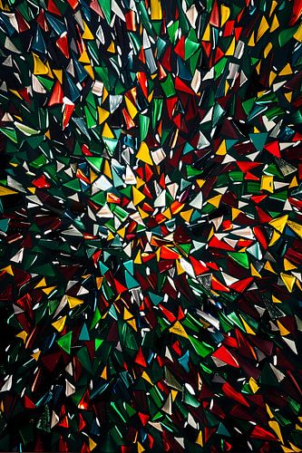 Kleurrijk abstract kunstwerk met geometrische vormen