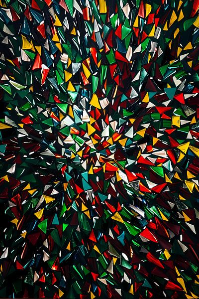 Colourful abstract artwork with geometric shapes by Art & Soul Creations