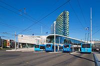 Centraal station met trolleybussen Arnhem