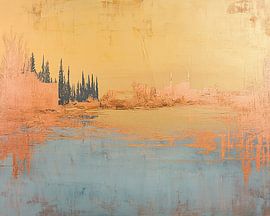 Serene Cityscape by Abstract Painting