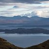 Panoramic view of the Scottish highlands, the sea and islands seen from the island of Skye. by Ralph Rozema