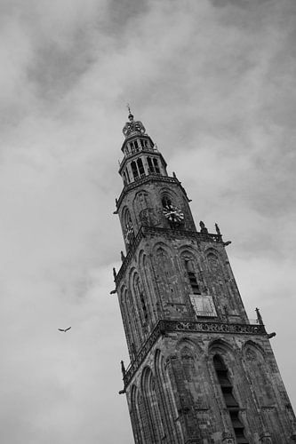 Martinitoren in het zwart-wit