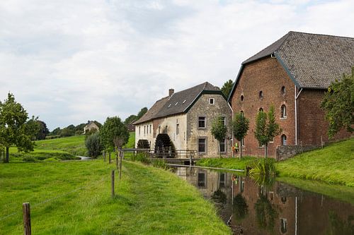 Watermill and farm on the river Geul in Limburg