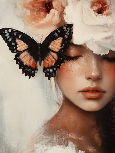 Butterfly girl, poëtisch portret van Atelier Pink Blossom