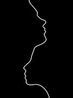 Two faces, black