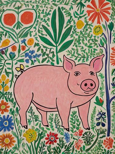 Pig In The Garden Style Henri Matisse