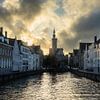 Spiegelrei Brugge Avondlicht, België van Imladris Images