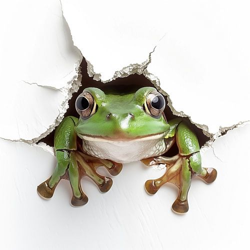 Frosch von der Wand