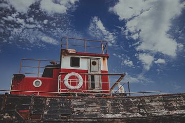 old boat on dry land by it's a Boone thing