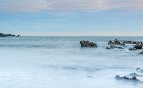 Rocks on the coast of El Golfo, Lanzarote island. Spain.