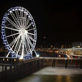 De Pier of Scheveningen with night light by Emile Kaihatu