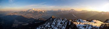 Bergzicht op de Berchtesgadener Alpen van Leo Schindzielorz