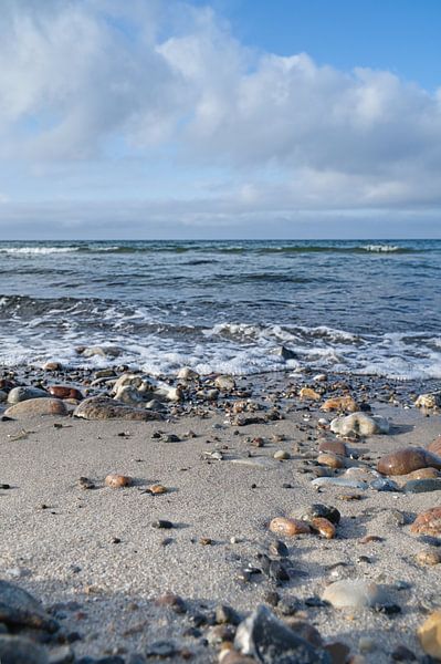 Stone beach in Denmark by the sea by Martin Köbsch