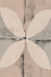 Abstract shapes in white, beige, grey. by Dina Dankers