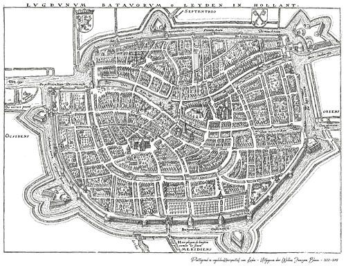 Historische plattegrond Leiden 1612-1648