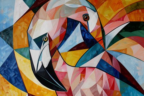 Flamant rose Art abstrait