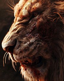 Gros plan sur un lion