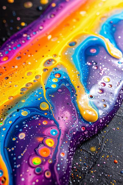 Colourful abstract artwork with dynamic shapes by Art & Soul Creations