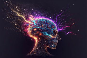 Abstract Cyber brain in Colourful Universe by Surreal Media