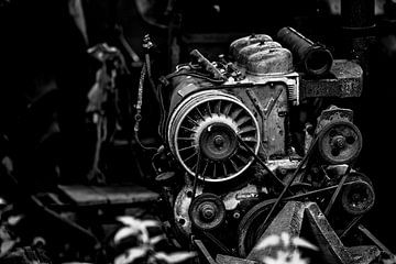 Deutz motorblok in zwart wit van SchippersFotografie