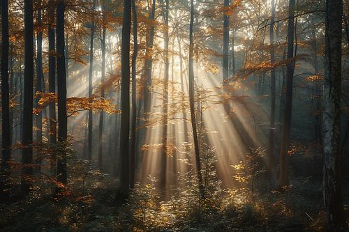Magical light in the forest