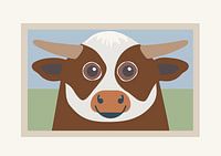 Happy brown Blaarkop cow