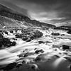 Fossalar, the small unknown Icelandic waterfall Black and White by Gerry van Roosmalen