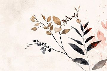 Botanical illustration in earth tones by Imperial Art House