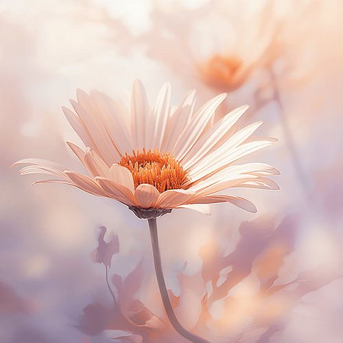 Painting of Softness: Flowers in Soft Embrace