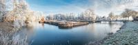 Winterse slotgracht panorama van Fotografie Egmond thumbnail