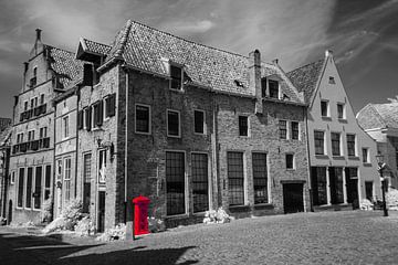Red Postbox in Deventer. van Ad Van Koppen