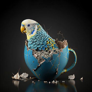 Parakeet Digital Phantasy Art by Preet Lambon