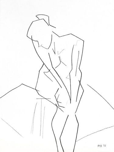 Female nude sitting by Kris Stuurop