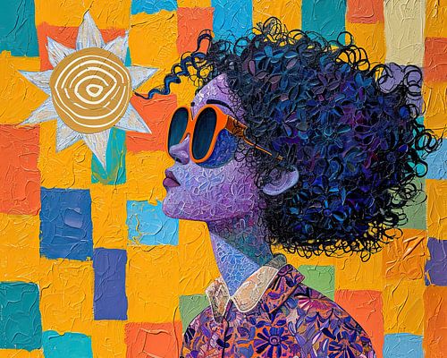 Purple Profile, Orange Shades van Kunst Kriebels