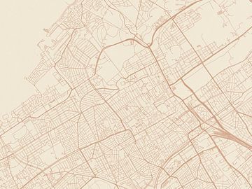 Kaart van Den Haag in Terracotta van Map Art Studio