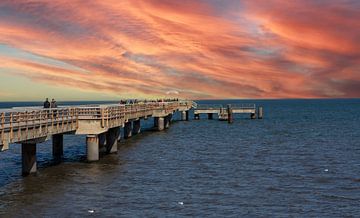 Pier in Ahlbeck on the Baltic Sea on Usedom at sunset by Animaflora PicsStock