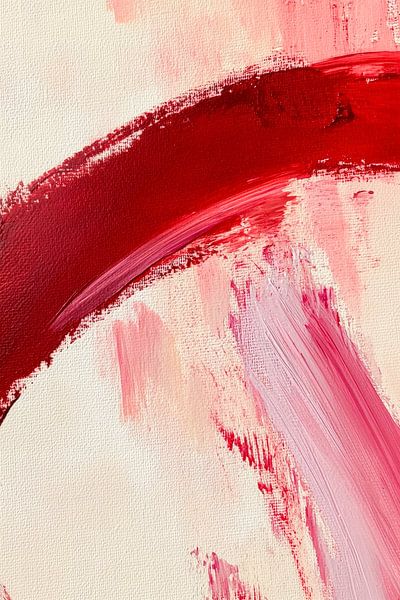 Red accentuation - Abstract painting by Poster Art Shop