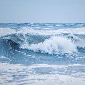 Grosse vague sur la côte de la mer du Nord sur Florian Kunde