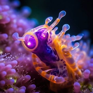 Beauté pourpre parmi les coraux lavande sur Surreal Media