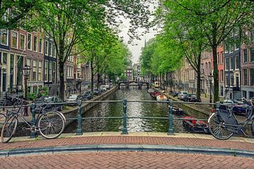 Gracht in Amsterdam van Manjik Pictures