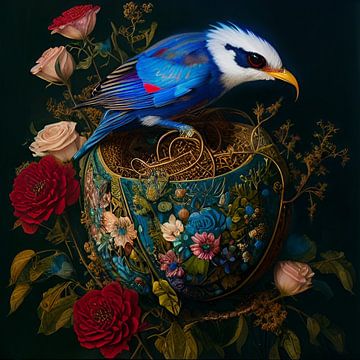 Vogel in een nest van Nicolette Vermeulen