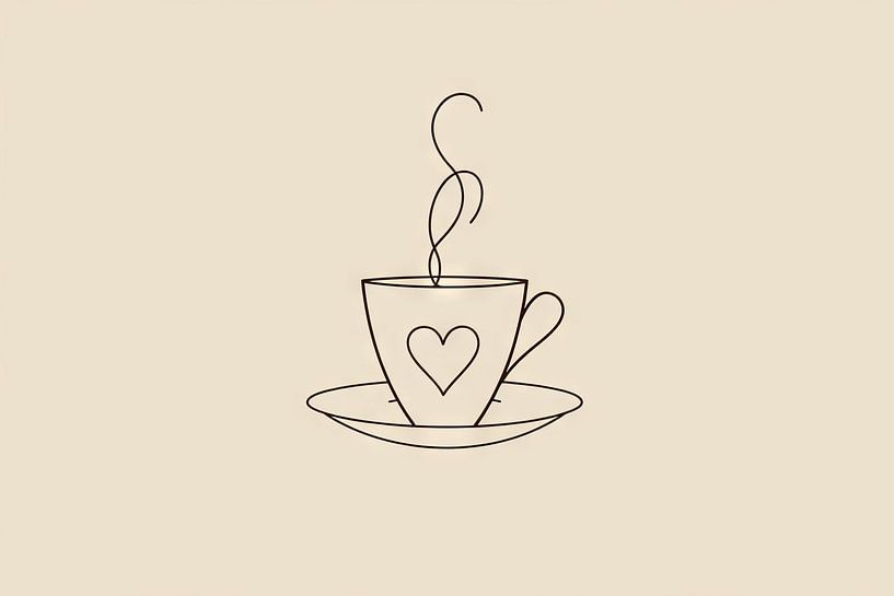 Kaffee Line Art von Poster Art Shop