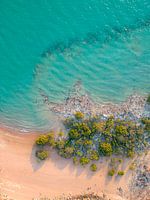 A beautiful colorful beach from the air