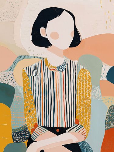 Abstraktes Porträt in Mustern