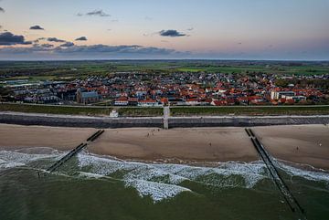 Drone panorama Zoutelande van MSP Canvas