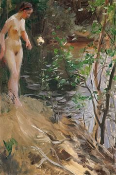 Anders Zorn - Model on the shore (1912) by Peter Balan