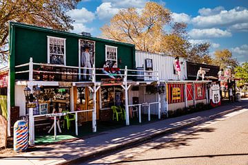 Huizen gevel historische stad Seligman op Route 66 USA van Dieter Walther