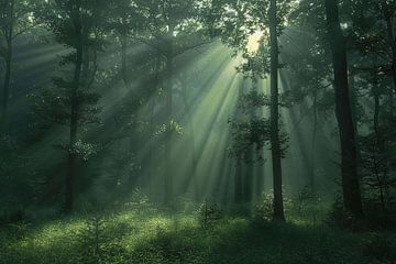 morning light in the forest by Egon Zitter