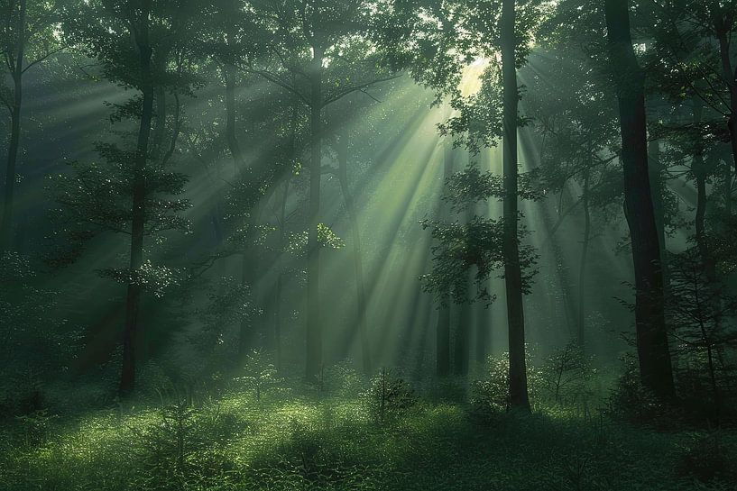 ochtendlicht in het bos van Egon Zitter