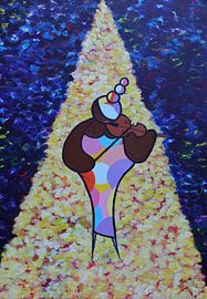 Violoniste coloré sur Monique van Kipshagen - Heartwarming Arts